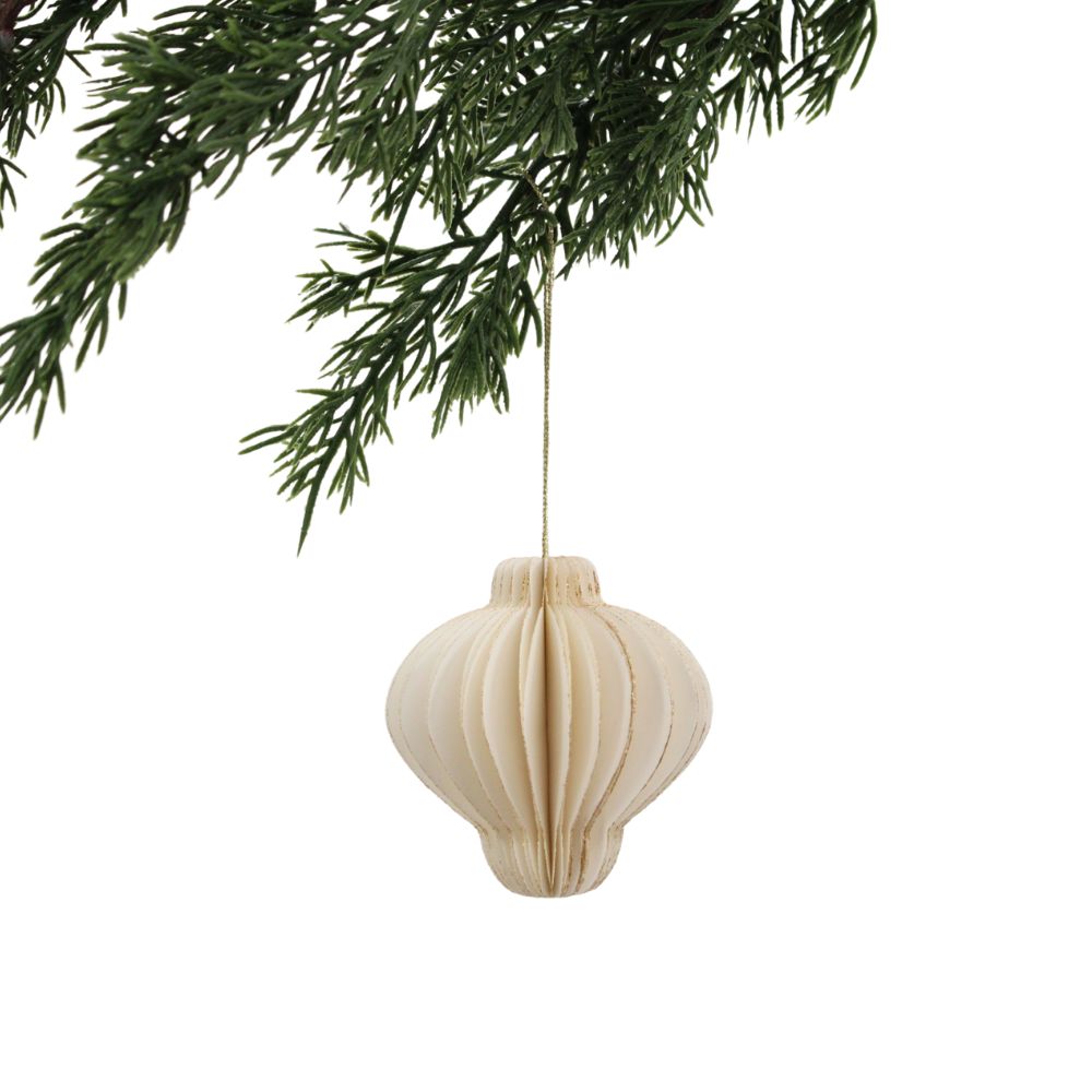 Crème Paper Honeycomb Assorted Ornament