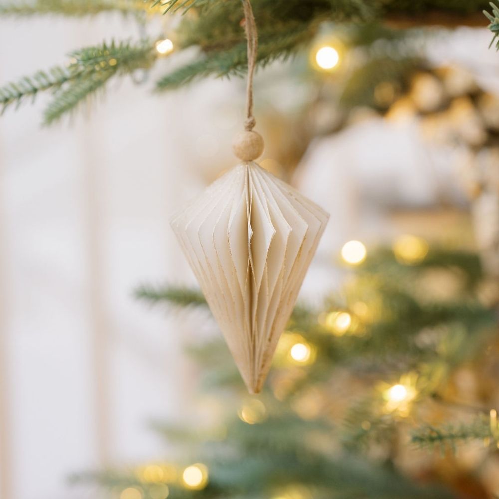Crème Paper Honeycomb Assorted Ornament