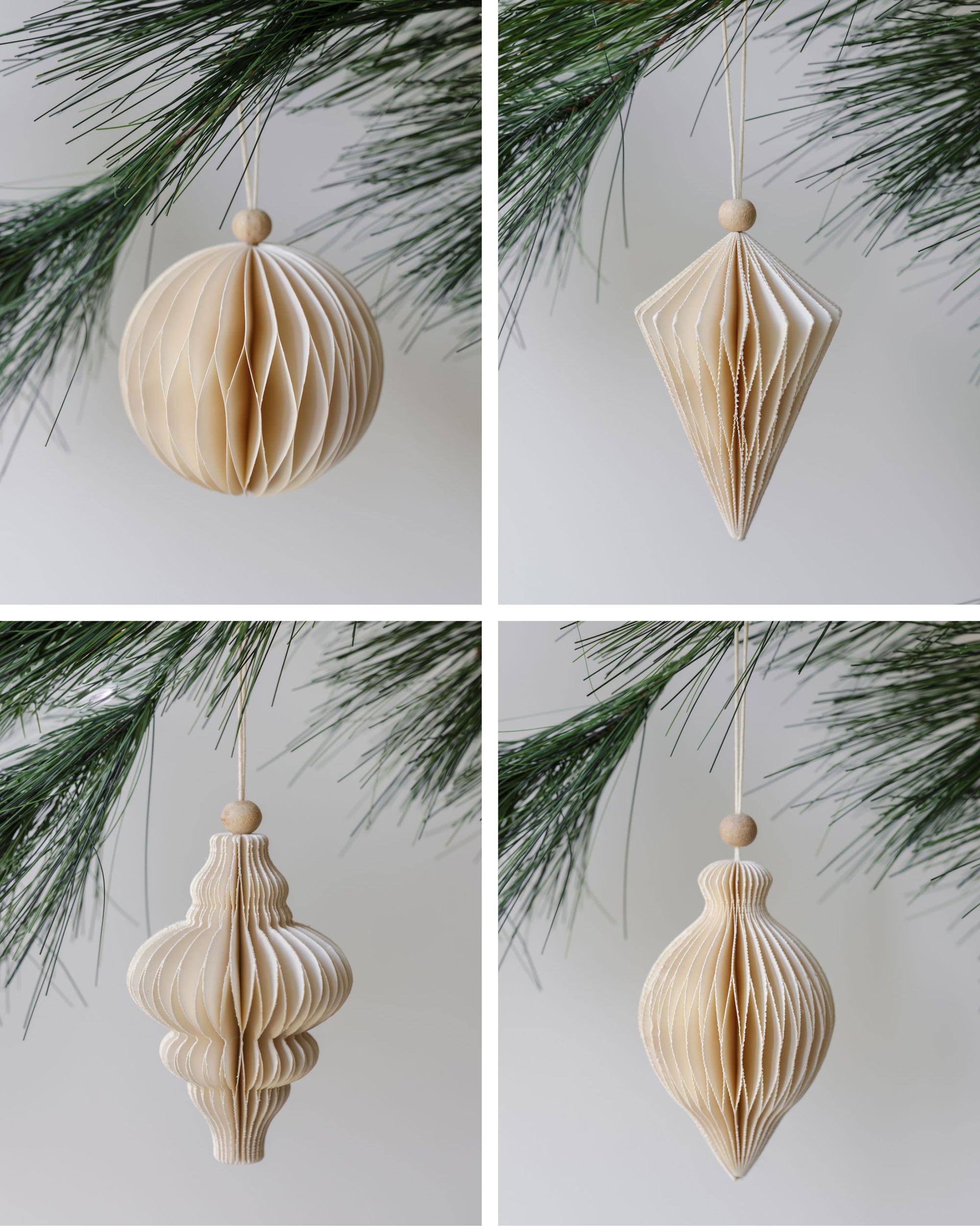 Set of 4 paper ornament assorted image