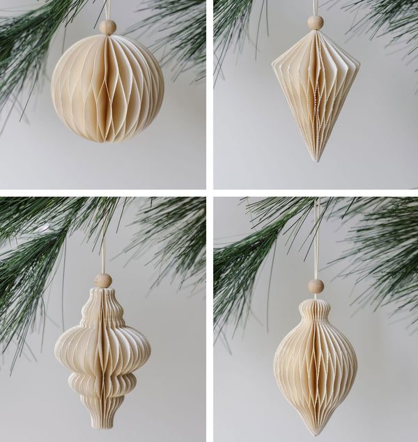 Set of 4 paper ornament assorted image
