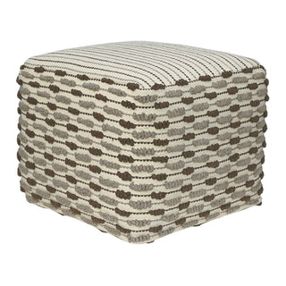 Luxury Square Handwoven Loop Ottoman Pouf by CG Hunter, showcasing a stylish and textured design, perfect for enhancing home interiors.