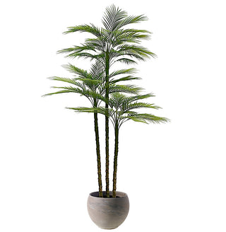 7' Artificial Palm Tree by CG Hunter featured in a marbled planter, showcasing its vibrant green foliage and premium design, perfect for elevating luxury home decor.