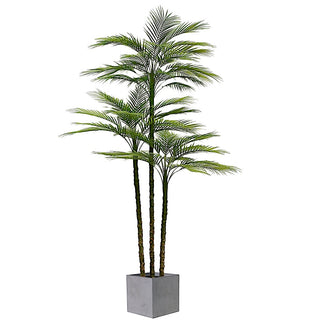 Elegant 7' Artificial Palm Tree by CG Hunter presented in a modern concrete planter, perfect for enhancing sophisticated decor with a touch of nature.