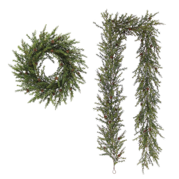 Pine Wreath and Garland