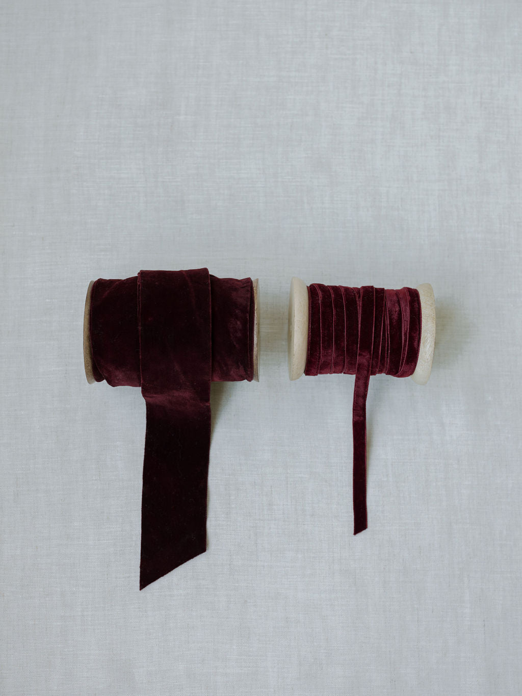 Wide and Narrow Velvet Ribbon Bordeaux