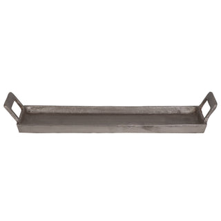 Sleek serving tray with handles by CG Hunter, showcasing its minimalist design and sturdy construction, ideal for serving and decor.