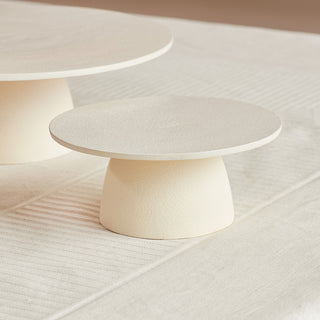 Close-up of the Charlotte Serving Pedestal by CG Hunter, highlighting its textured surface and elegant shape, perfect for showcasing desserts or appetizers in style.