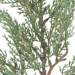 Close-up of CG Hunter's 20" Faux Evergreen Cedar Branch showcasing its realistic and natural appearance with intricate hand-painted details.