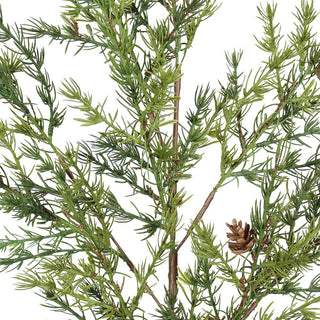 Close-up view of the 36" Artificial Pine Stem with Pinecones by CG Hunter, highlighting intricate details of the evergreen branches and rustic pinecones.