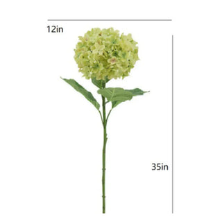 Artificial flower with measurements on a white background