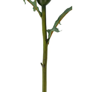 Artificial plant stem with green leaves on a white background