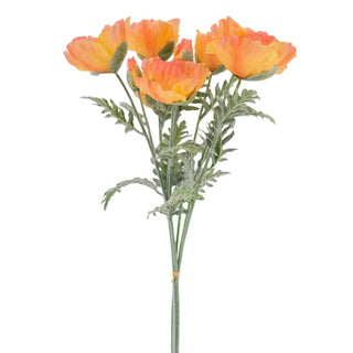 31" Artificial Apricot Poppy Stems