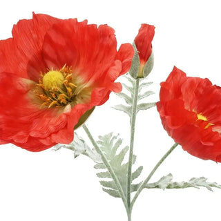 31" Artificial Watermelon Poppy Stems