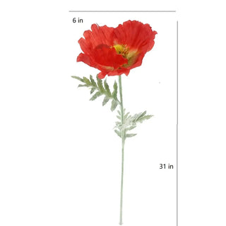 31" Artificial Watermelon Poppy Stems