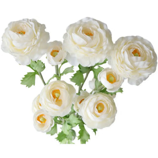 Bouquet of white flowers with green leaves on a white background