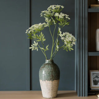 Queen Anne's Lace Faux Stems in Artisan Vase