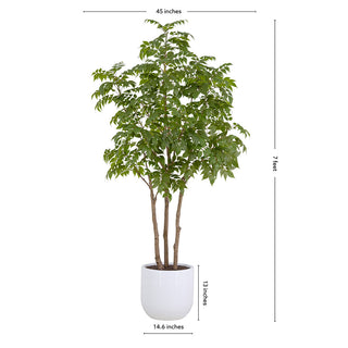 7' Faux Potted Sumac Tree by CG Hunter showcasing realistic foliage and chic pot design, ideal for enhancing luxury home decor.