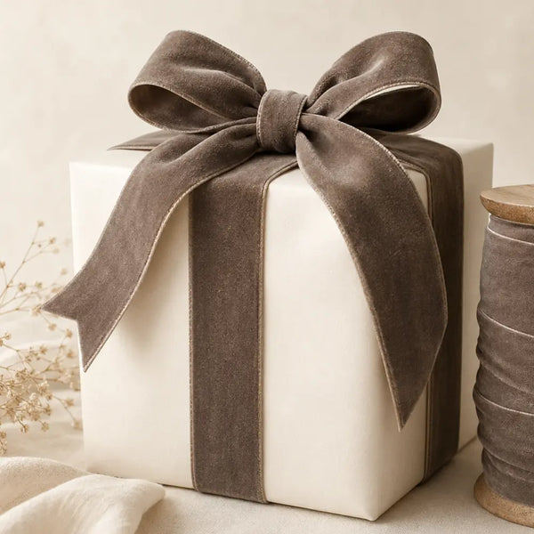 Dark Brown Velvet Ribbon – Wide Hand Dyed Accent – CG Hunter