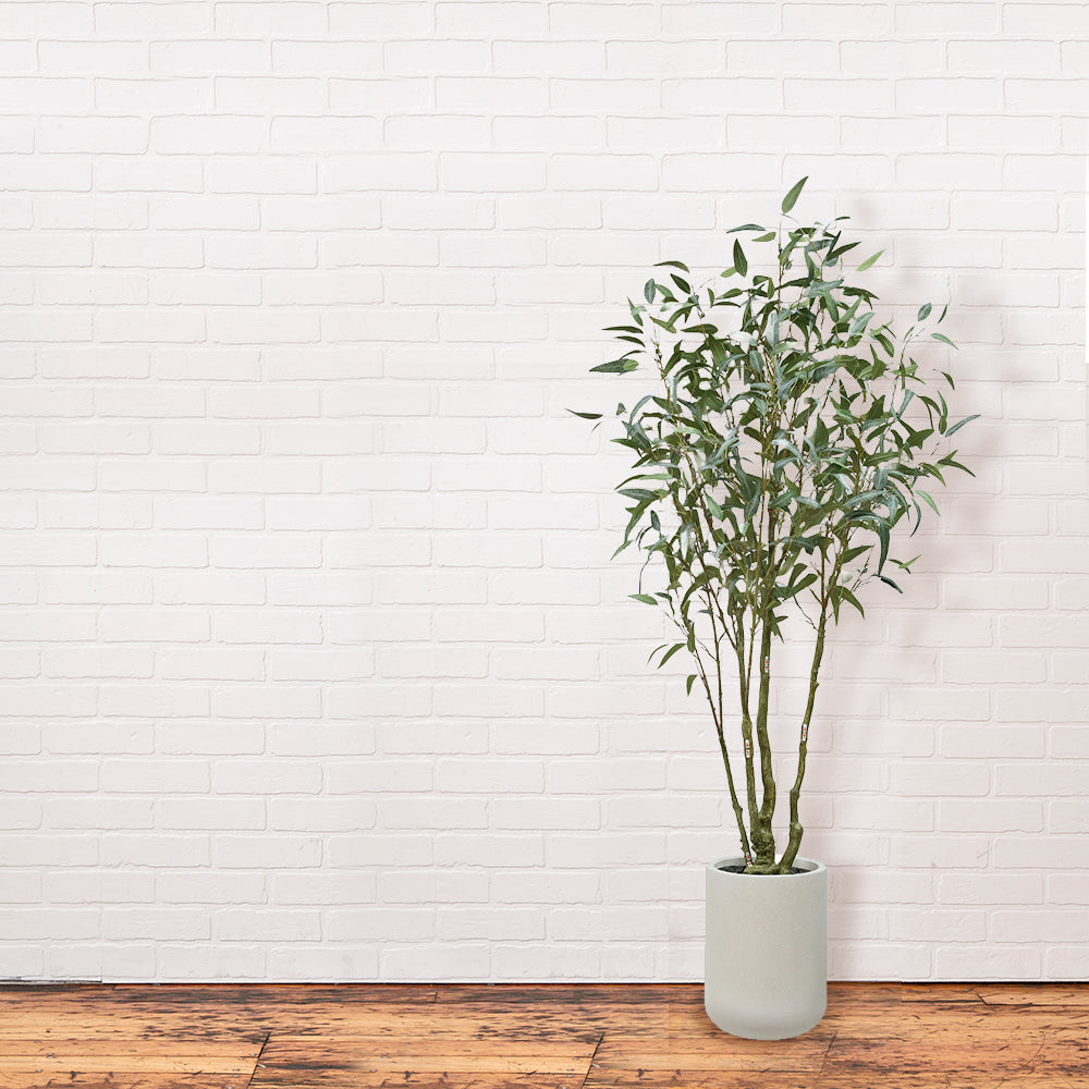 cg hunter faux rubber tree Faux Willow Eucalyptus Tree, 7 ft