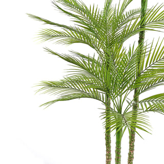Close-up of the detailed fronds of the 7' Artificial Palm Tree by CG Hunter, highlighting its lifelike design and natural elegance.