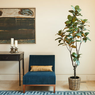 Magnolia Faux Tree in French Rattan Basket