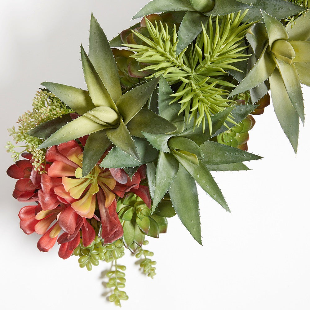 faux succulent garland Artificial Succulent Arrangement in Gray Planter