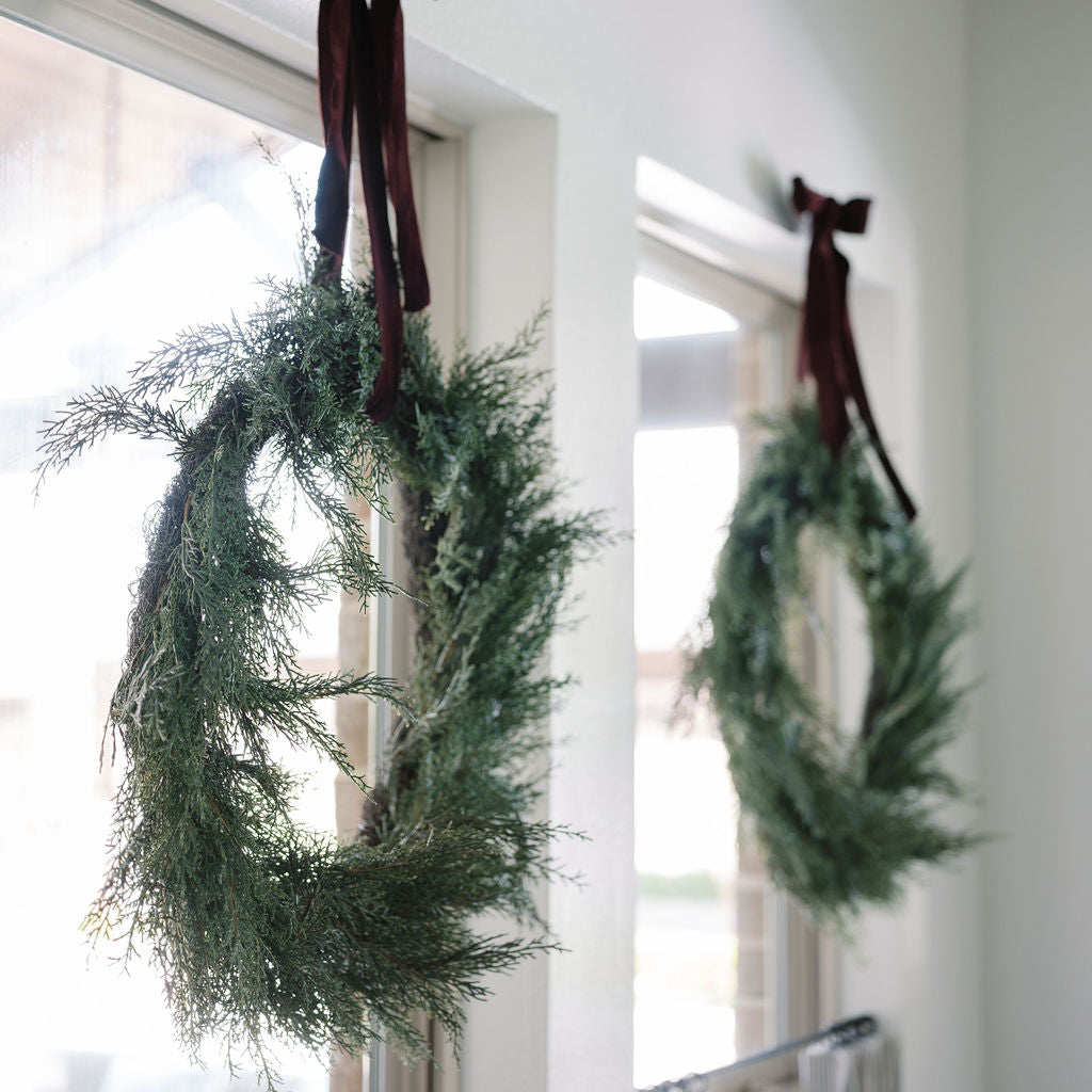 Bordeaux Wide Ribbon for hanging wreaths on windows