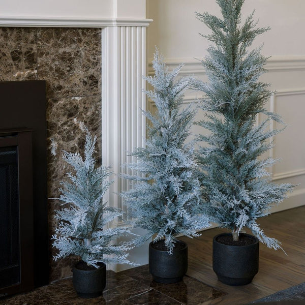 3' Flocked Cedar Tree