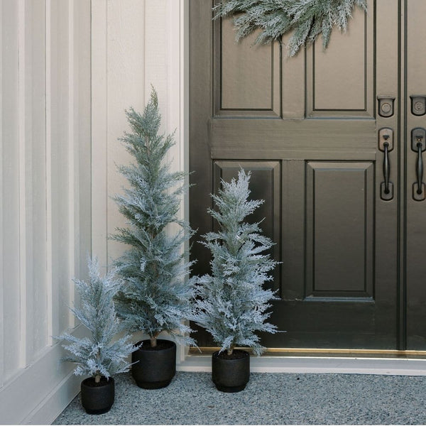 4' Flocked Cedar Tree