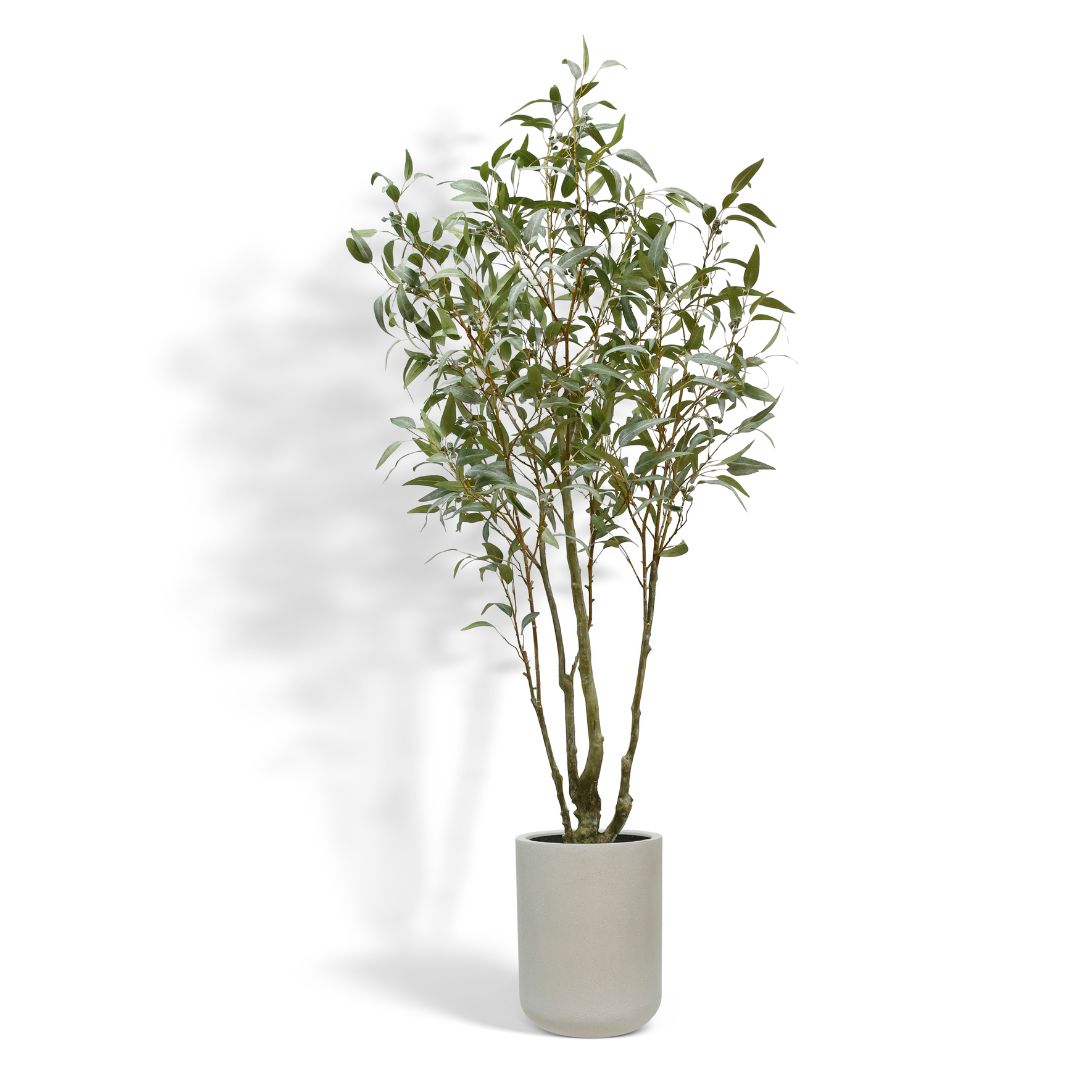 faux eucalyptus plant in pot Faux Willow Eucalyptus Tree, 7 ft