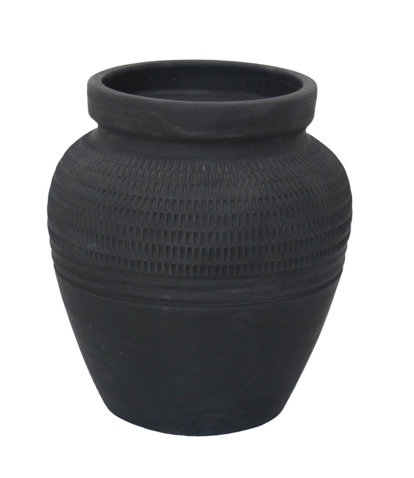 11" Black Terracotta Vase