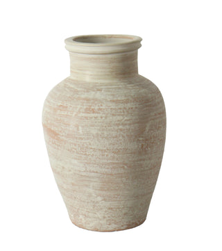Luxury 12.4" Hand Painted Terracotta Vase by CG Hunter, showcasing exquisite craftsmanship with hand-painted details and a blend of traditional and contemporary design, perfect for elegant home decor.