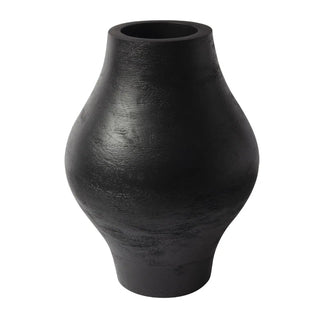 Olivia Mango Wood Vase - Black 9.5"