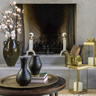 Olivia Mango Wood Vase - Black 9.5"