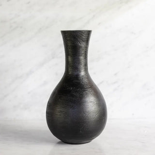 Olivia Mango Wood Vase - Black 12.75"