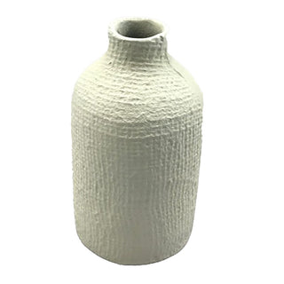 Stylish CG Hunter Off-White Aluminum Vase featuring a unique textured pattern, perfect for modern home decor.