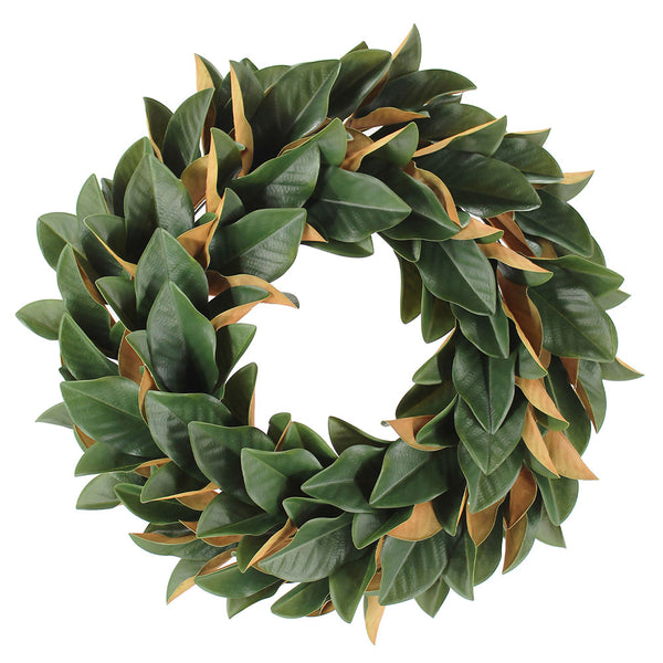 30" Faux Green Magnolia Leaf Wreath