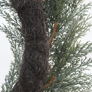 Back view of the CG Hunter 30" Flocked Cedar Wreath, displaying its sturdy construction and lush cedar materials ideal for festive decor.
