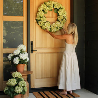23" Artificial White Potted Hydrangea Plant