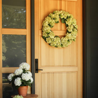 30" Artificial Light Green Hydrangea Wreath