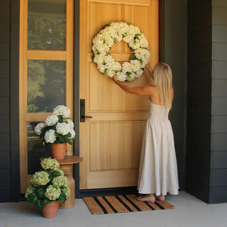30" Artificial White Hydrangea Wreath