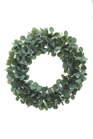 Green leafy wreath on a white background