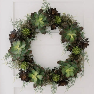 real succulent wreath 30" Artificial Succulent Wreath