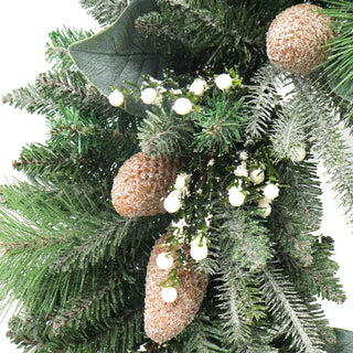 30" Flocked Woodland Pine & Berry Wreath