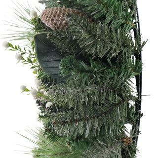 30" Flocked Woodland Pine & Berry Wreath