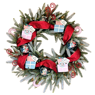 Disney Mickey and Minnie Mouse Flocked Christmas Wreath
