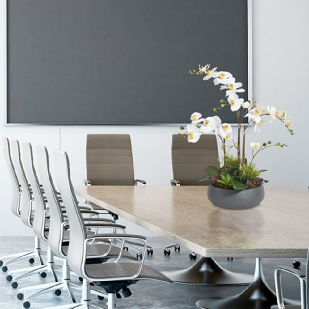 Commercial Artificial White Orchid with Succulents
