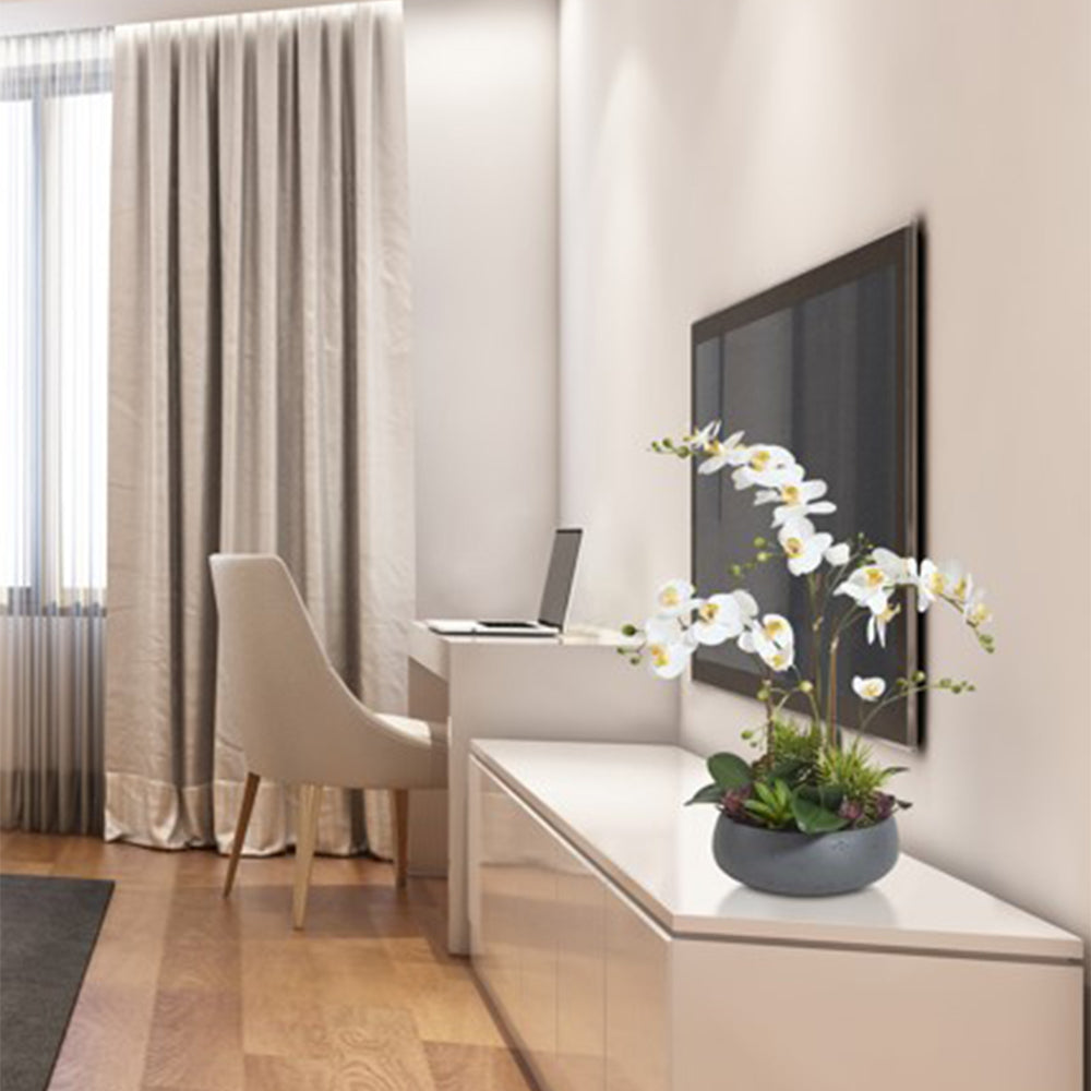 Commercial Artificial White Orchid with Succulents