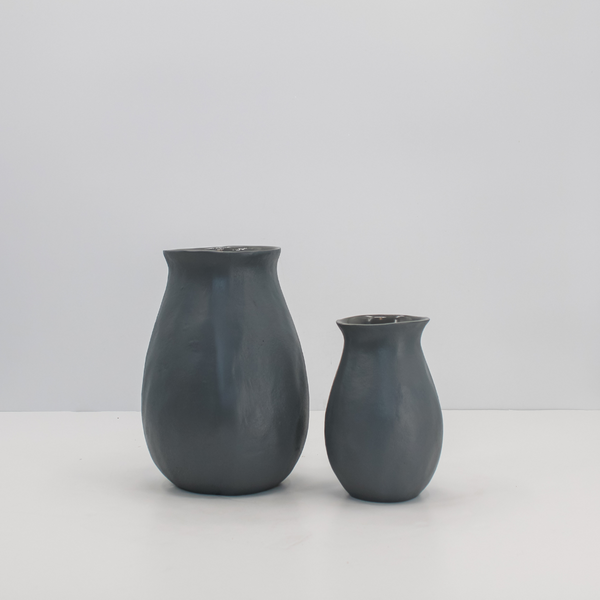 Warm Grey Aluminum Vase