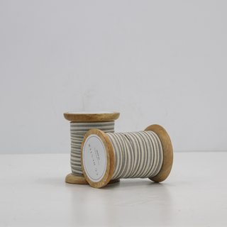 Beautifully crafted spools of Brown and Gray Striped Ribbon by CG Hunter, highlighting the sophisticated design ideal for upscale crafting projects.